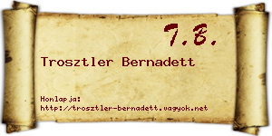 Trosztler Bernadett névjegykártya